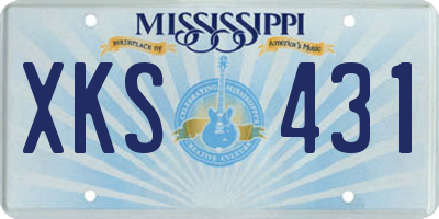 MS license plate XKS431