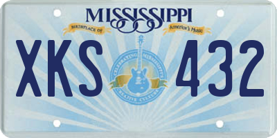 MS license plate XKS432