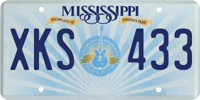MS license plate XKS433