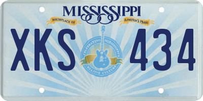 MS license plate XKS434