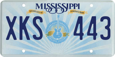 MS license plate XKS443