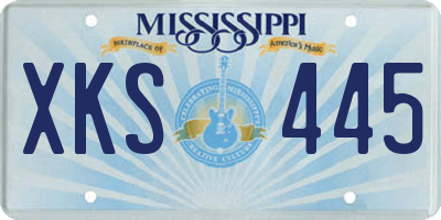 MS license plate XKS445