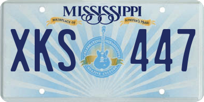 MS license plate XKS447
