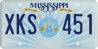 MS license plate XKS451