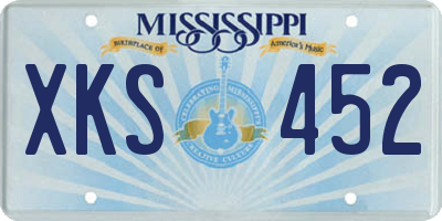 MS license plate XKS452