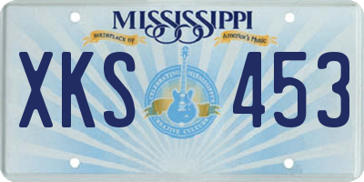 MS license plate XKS453