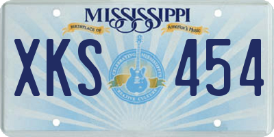 MS license plate XKS454