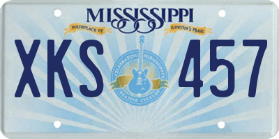 MS license plate XKS457