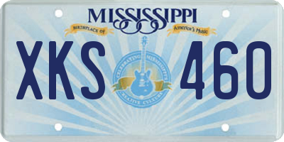 MS license plate XKS460