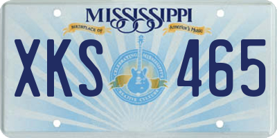 MS license plate XKS465