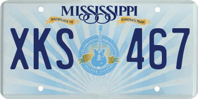 MS license plate XKS467