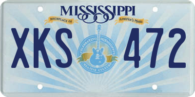 MS license plate XKS472