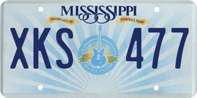 MS license plate XKS477