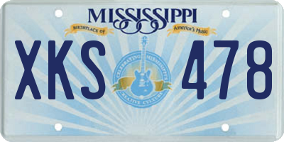 MS license plate XKS478