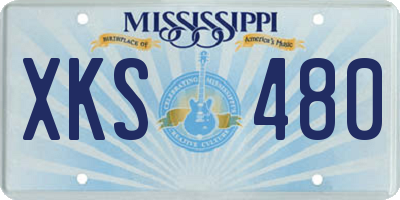 MS license plate XKS480