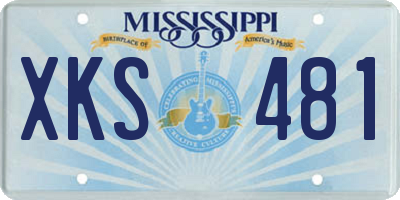 MS license plate XKS481