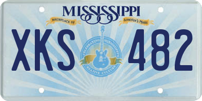 MS license plate XKS482