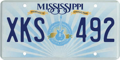 MS license plate XKS492