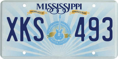 MS license plate XKS493