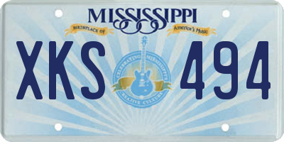 MS license plate XKS494