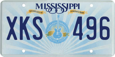 MS license plate XKS496