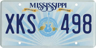 MS license plate XKS498