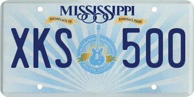 MS license plate XKS500