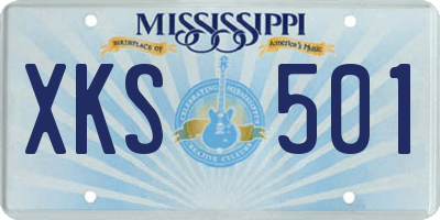 MS license plate XKS501