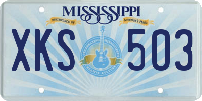 MS license plate XKS503