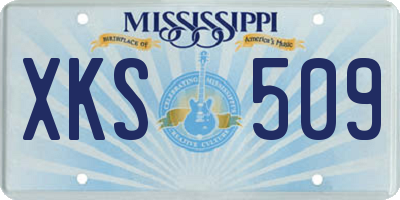 MS license plate XKS509