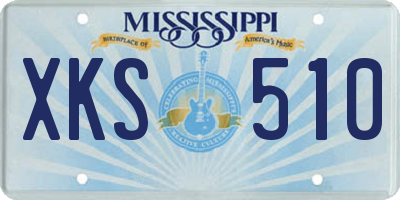 MS license plate XKS510