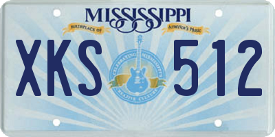 MS license plate XKS512