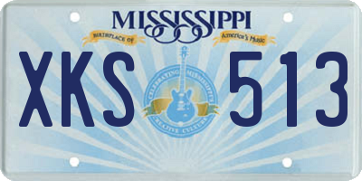 MS license plate XKS513