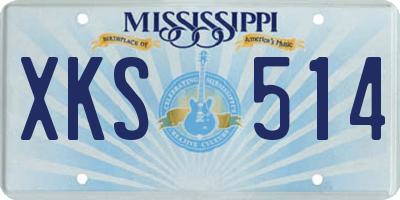 MS license plate XKS514