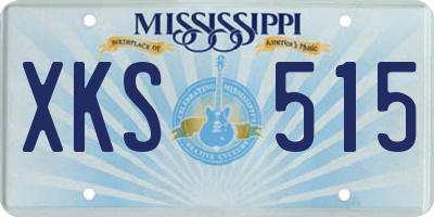 MS license plate XKS515