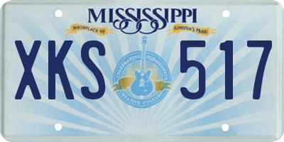 MS license plate XKS517