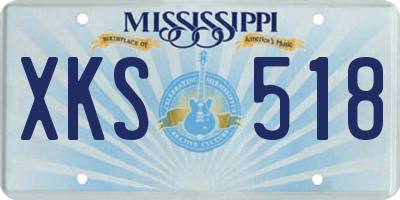 MS license plate XKS518