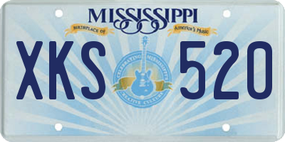 MS license plate XKS520