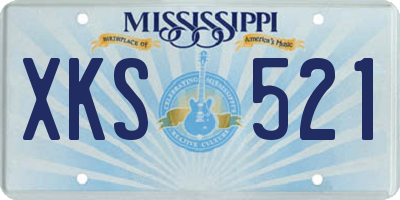 MS license plate XKS521