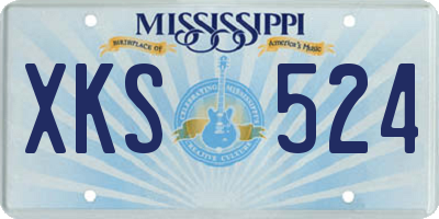 MS license plate XKS524