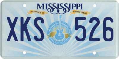 MS license plate XKS526