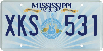 MS license plate XKS531