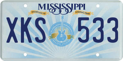 MS license plate XKS533