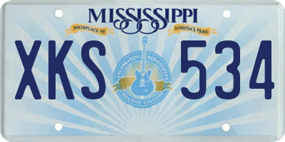 MS license plate XKS534