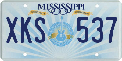 MS license plate XKS537