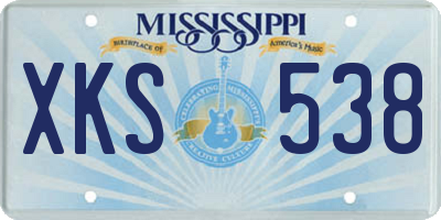 MS license plate XKS538