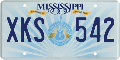 MS license plate XKS542