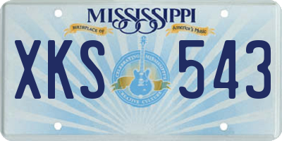 MS license plate XKS543