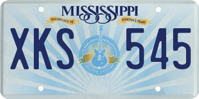 MS license plate XKS545