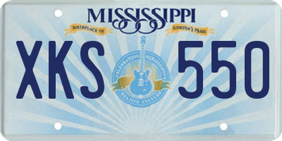 MS license plate XKS550